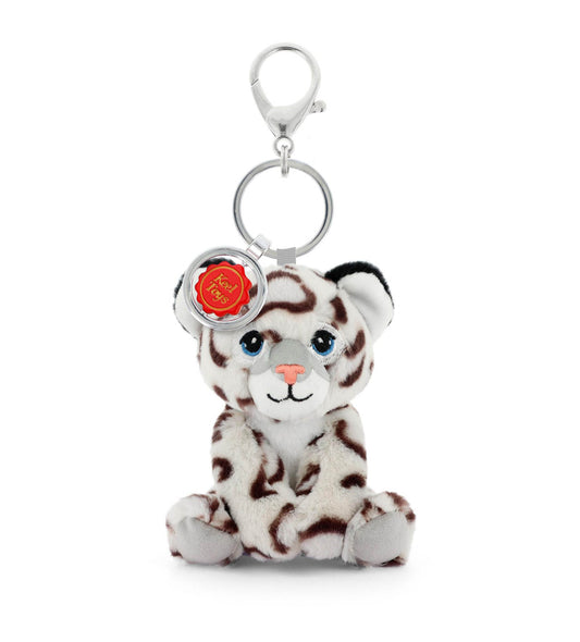 Keeleco Bag Charm Soft Toy Keychain - Snow Leopard - 12cm