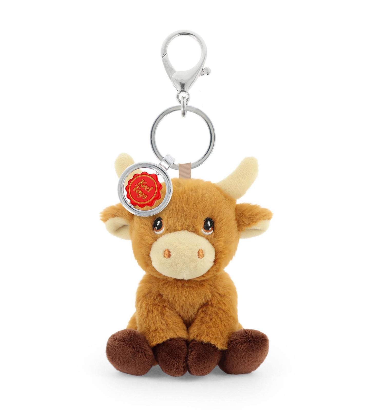 Keeleco Bag Charm Soft Toy Keychain - Highland Cow - 12cm