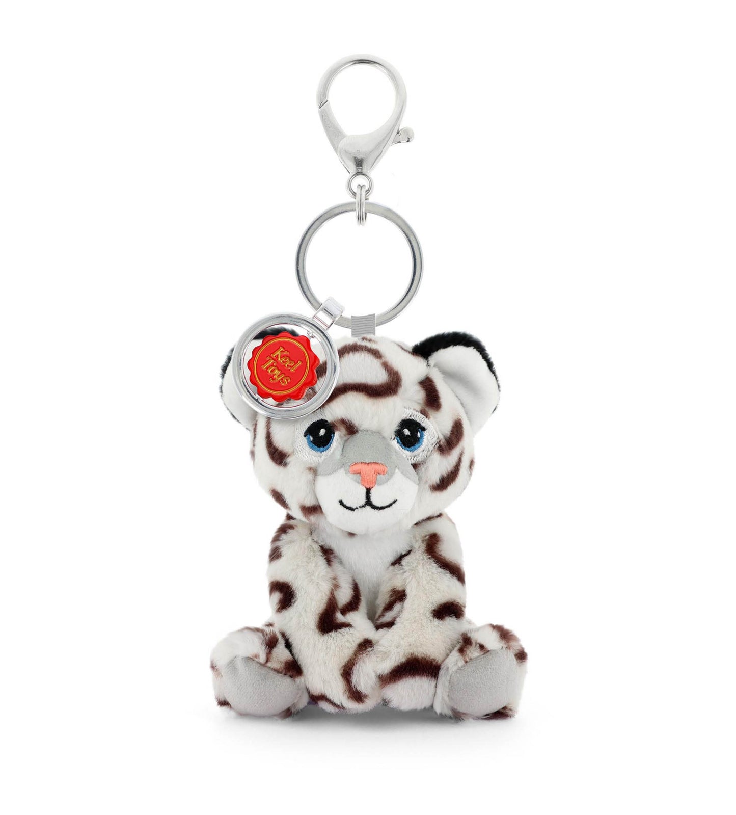 Keeleco Bag Charm Soft Toy Keychain - Snow Leopard - 12cm