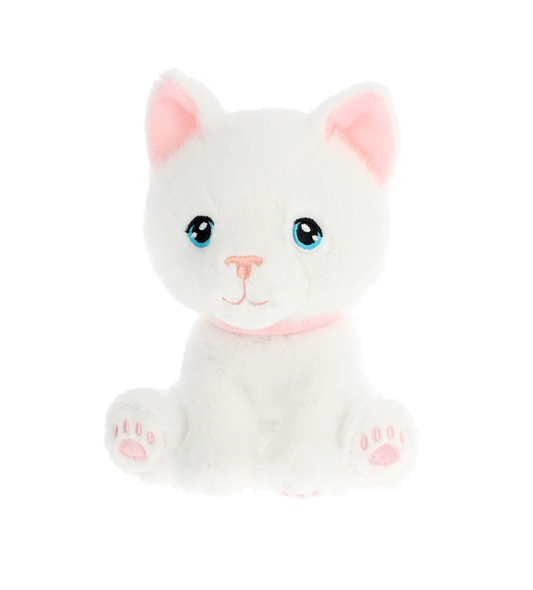 Keeleco Kitten Love Soft Toy - White - 14cm